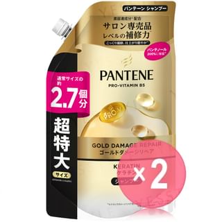 PANTENE Japan - Gold Damage Repair Shampoo Refill Medium 2pcs Bundle Set 500g x 2 pcs