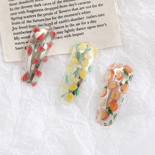 Amedama Fruit Print Transparent Hair Clip amedama kopen in de aanbieding Amedama Fruit Print Transparent Hair Clip amedama kopen in de aanbieding