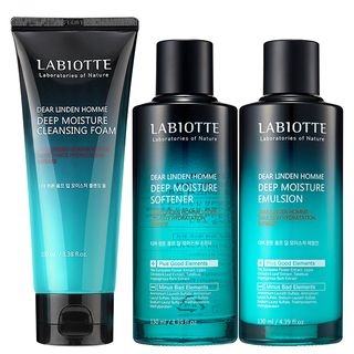 LABIOTTE - Dear Liden Homme Deep Moisture Set (Softener 130ml + Emulsion 130ml + Cleansing Foam 100ml) 3 pcs