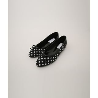 Ribbon Polka-Dot Ballet Flats