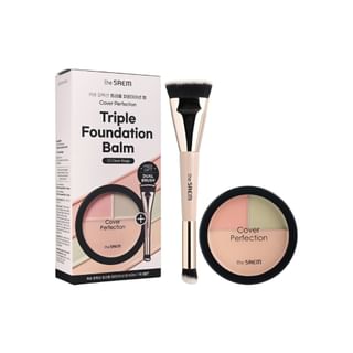 The Saem - Cover Perfection Triple Foundation Balm Set - 2 Types #1.0 Clear Beige