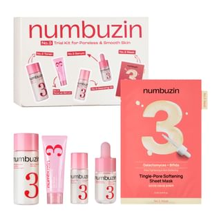 numbuzin - No.3 Trial Kit for Poreless & Smooth Skin 5 pcs