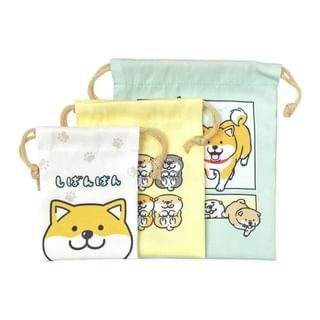 SHIBANBAN Shiba Dog Drawstring Pouch Set set of 3