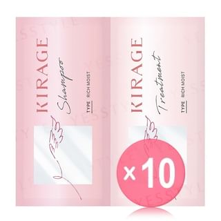 Kose - Kirage Rich Moist Hair Shampoo & Treatment Trial 10pcs Bundle Set 10ml x 2 x 10 pcs