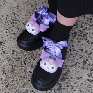 Sanrio Characters Mascot & Shoelace Set (Kuromi) Mascot: 80 x 50mm / Shoelaces: 1.2M