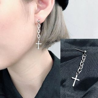 Pangu Cross Accent Chain Earrings pangu kopen in de aanbieding Pangu Cross Accent Chain Earrings pangu kopen in de aanbieding