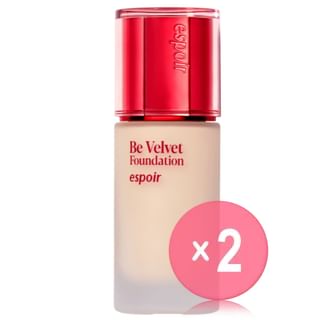 espoir - Be Velvet Foundation - 10 Colors 2pcs Bundle Set #21C Cool Ivory x 2 pcs