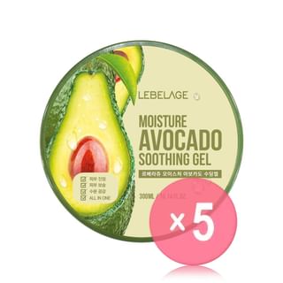 LEBELAGE - Moisture Soothing Gel - 9 Types 5pcs Bundle Set 2025 Version - Avocado x 5 pcs