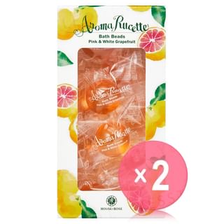 House of Rose - Aroma Rucette Bath Beads Pink & White Grapefruit 2pcs Bundle Set 10 pcs x 2 pcs