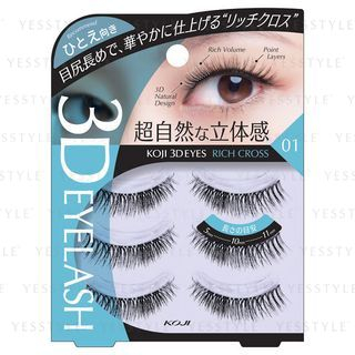 Koji 3D Eyes Eyelash 01 Rich Cross 1 Pc koji kopen in de aanbieding