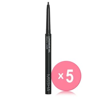 MISSHA - Longwear Gel Pencil Liner - 4 Colors 5pcs Bundle Set #Titan Black x 5 pcs