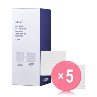 Dear, Klairs - Toner Mate 2 in 1 Cotton Pad 5pcs Bundle Set 120 pcs x 5 pcs