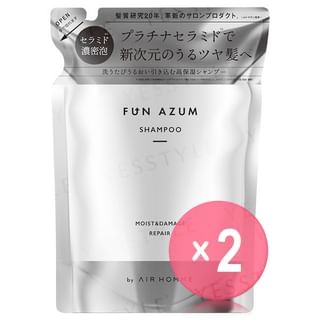JPS LABO - Fun Azum Moist & Damage Repair Shampoo 2pcs Bundle Set 380ml Refill x 2 pcs