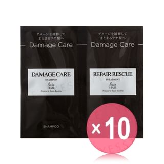 &be - Hair Damage Care Shampoo & Hair Repair Rescue Treatment Sachet Set 10pcs Bundle Set 10ml + 10g x 10 pcs