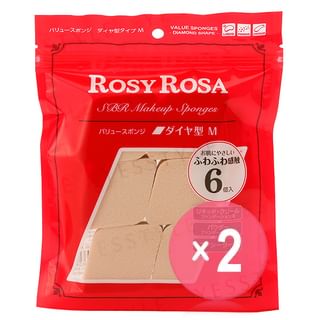 Chantilly - Rosy Rosa Value Make Up Sponge Diamond Type M 2pcs Bundle Set 6 pcs x 2 pcs