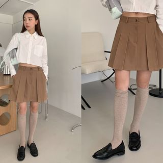 Pleated A-Line Miniskirt