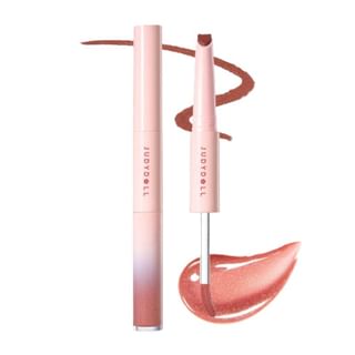 Judydoll - Lip Gloss And Liner Duo - 5 Colors #01 Peach Aura