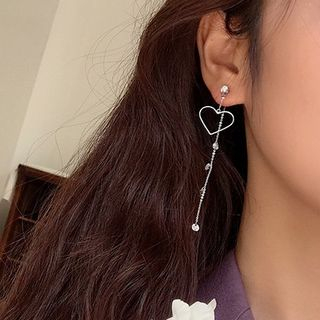 Calypso Rhinestone Heart Dangle Earrings calypso kopen in de aanbieding