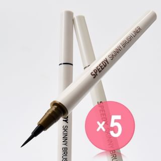 peripera - Speedy Skinny Brush Liner - 3 Colors 5pcs Bundle Set #03 Muted Ash x 5 pcs