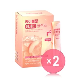 LIVELING Apple Cider Vinegar Cleanse - 3 Types 2pcs Bundle Set 2025 Version - Peach Flavor x 2 pcs