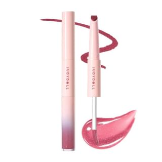 Judydoll - Lip Gloss And Liner Duo - 5 Colors #02 Pink Ribbon