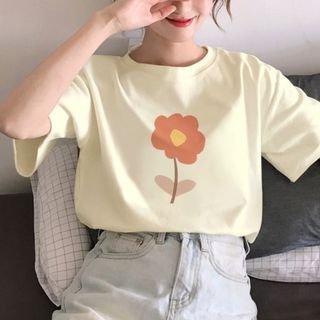 Baage Short Sleeve Floral Print T Shirt baage kopen in de aanbieding