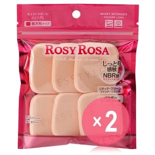Chantilly - Rosy Rosa Moist Sponge Square 2pcs Bundle Set 6 pcs x 2 pcs