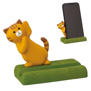 Hide-and-Seek Cat Smartphone Stand Tabby Cat 1 pc
