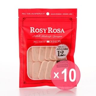 Chantilly - Rosy Rosa Sbr Make Up Sponge Square Long 10pcs Bundle Set 12 pcs x 10 pcs