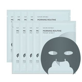 Nature Republic Morning Routine Mask Sheet Set Black 10Pcs nature republic kopen in de aanbieding