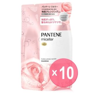 PANTENE Japan - Micellar Pure & Rose Water Shampoo Refill 10pcs Bundle Set 350ml x 10 pcs