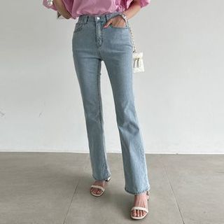 Washed Semi Bootcut Jeans
