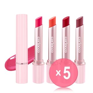 CORINGCO - Pink Churros Plumping Glossy Lip - 8 Colors 5pcs Bundle Set #05 Raspberry x 5 pcs