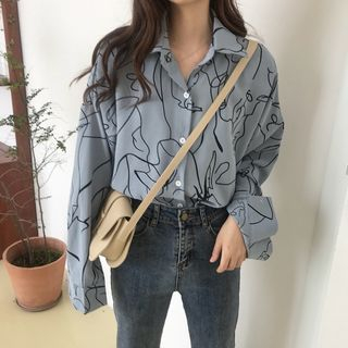 Momoko Printed Long Sleeve Shirt momoko kopen in de aanbieding