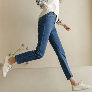 Band-Waist Slim-Fit Jeans