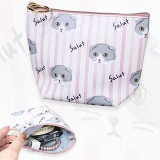 ouaf ouaf&miaou marche Scottish Fold Cat Striped Multipurpose Organizer Pouch 11×15cm