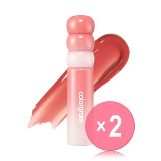 colorgram - Fruity Glass Tint Milk - 8 Colors 2pcs Bundle Set #08 Joyful Persimmon x 2 pcs