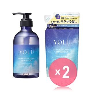 YOLU - Relax Night Repair Shampoo Renewal 2pcs Bundle Set