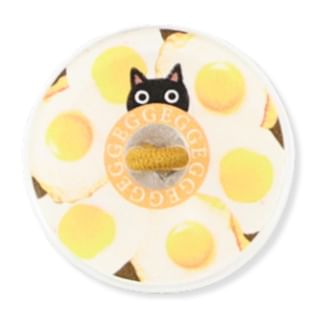 Delica-Tama Series Cat Print Button Hair Tie Fried Egg 1 pc