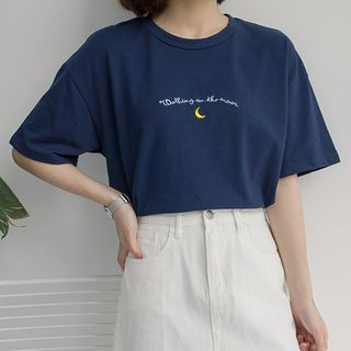 Dute Embroidered Short Sleeve T Shirt dute kopen in de aanbieding