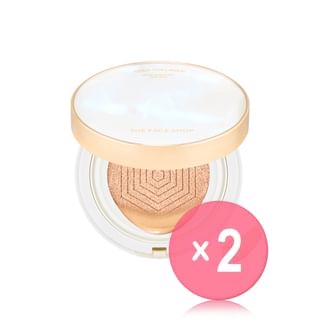 THE FACE SHOP - Gold Collagen Mela Ampoule Cushion - 2 Colors 2pcs Bundle Set #201 Apricot Beige x 2 pcs