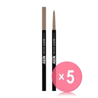 MERZY - The First Skinny Brow Pencil - 6 Colors 5pcs Bundle Set #SB4 Ash Brown x 5 pcs