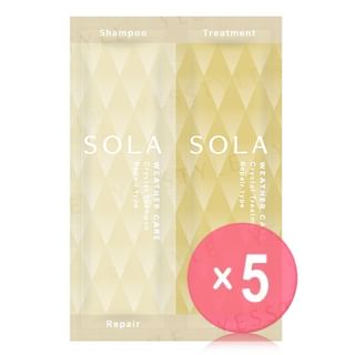 ViCREA - SOLA WEATHER CARE Crystal Shampoo & Treatment Repair Type Sachet Set 5pcs Bundle Set 10ml + 10g x 5 pcs