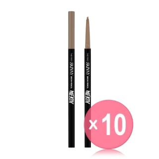 MERZY - The First Skinny Brow Pencil - 6 Colors 10pcs Bundle Set #SB4 Ash Brown x 10 pcs