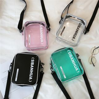 Shimme Transparent Lettering Crossbody Bag shimme kopen in de aanbieding