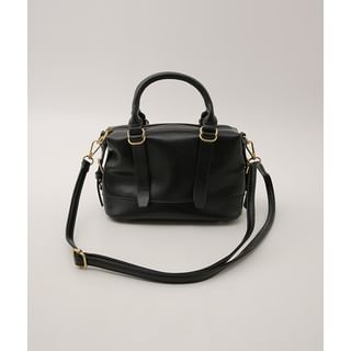 Buckled Boston Bag with Strap