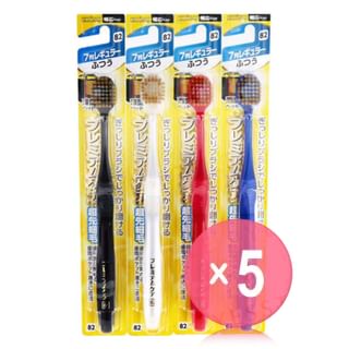 EBISU - Premium Care Toothbrush 7 Row Regular Medium 5pcs Bundle Set 1 pc - Random Color x 5 pcs