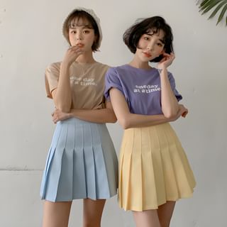 Pleated Tennis Mini Skirt with Inset Shorts