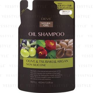 Kumano Cosme Deve 3 Oil Shampoo Olive Tsubaki Argan Refill 400Ml kumano cosme kopen in de aanbieding