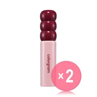 colorgram - Fruity Glass Tint - 17 Colors 2pcs Bundle Set #19 Plum Bomb x 2 pcs